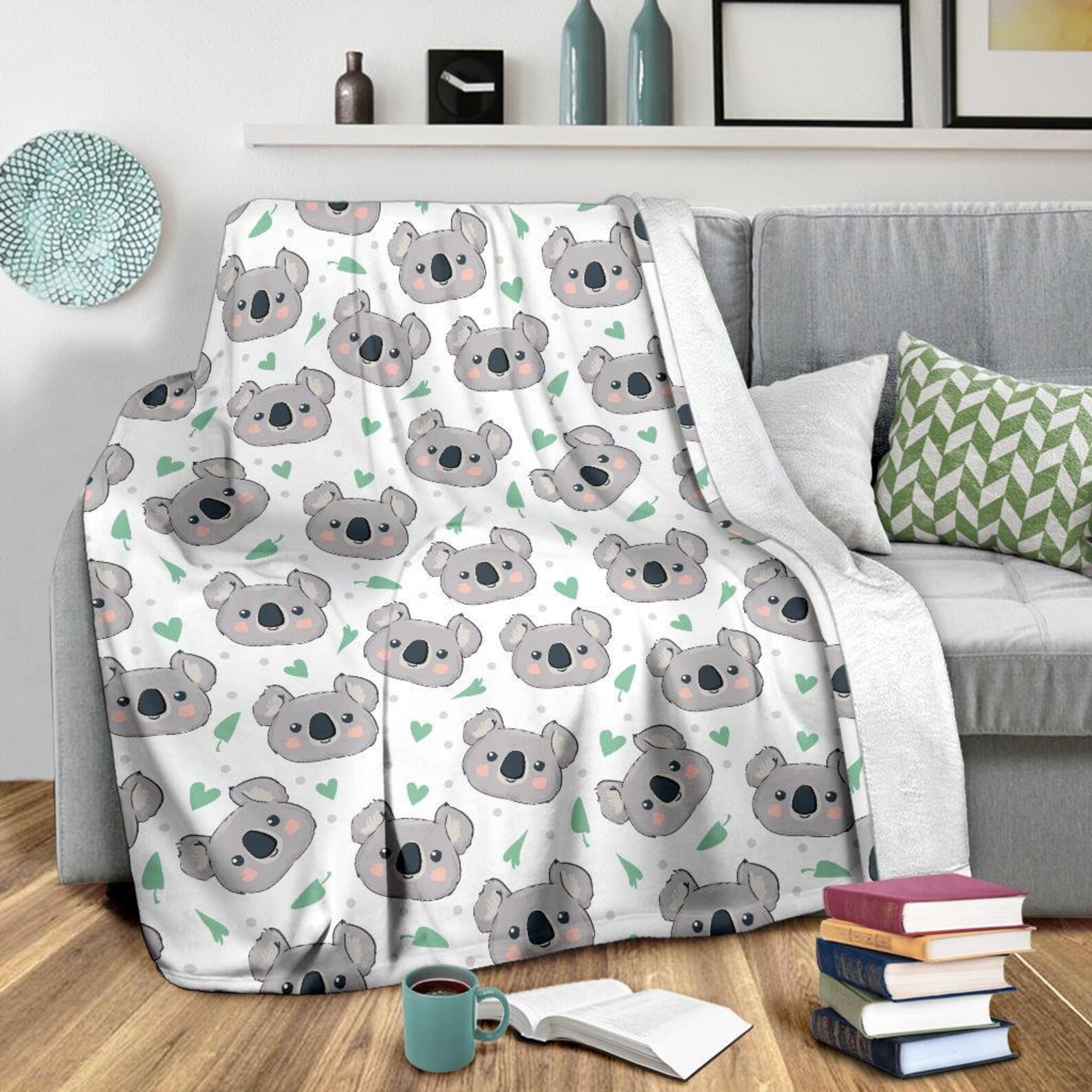 Koala Blanket Koala Throw Blanket Koala Fleece Blanket Etsy