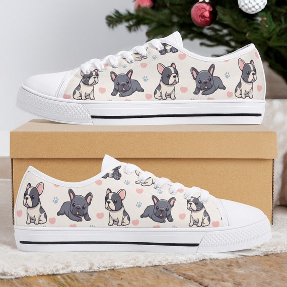 French Bulldog Women s Sneakers Etsy