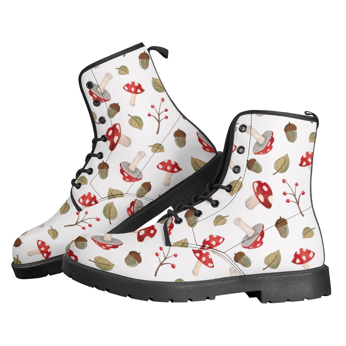 Mushroom Boots Mushroom leather boots Mushroom women boots | Etsy