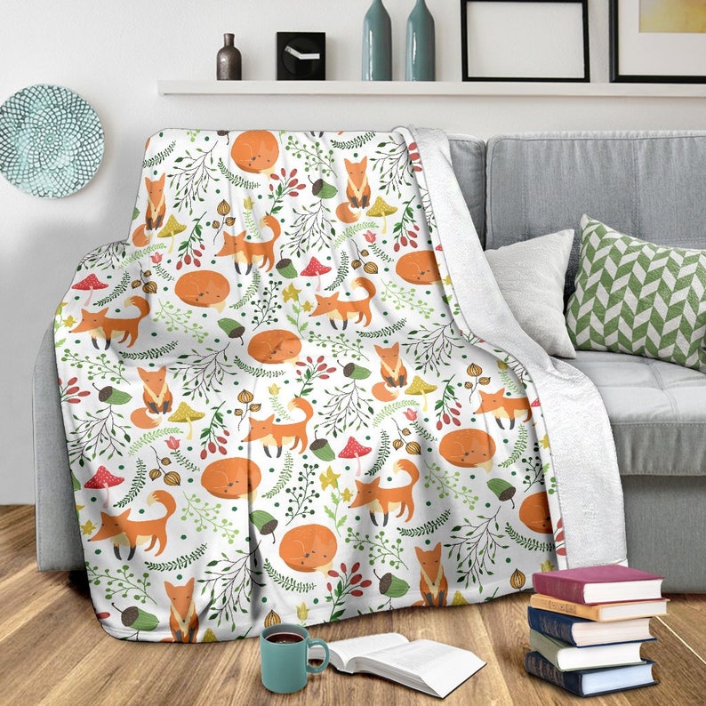 Fox Blanket Fox Throw Blanket Fox Fleece Blanket Fox Adult Etsy
