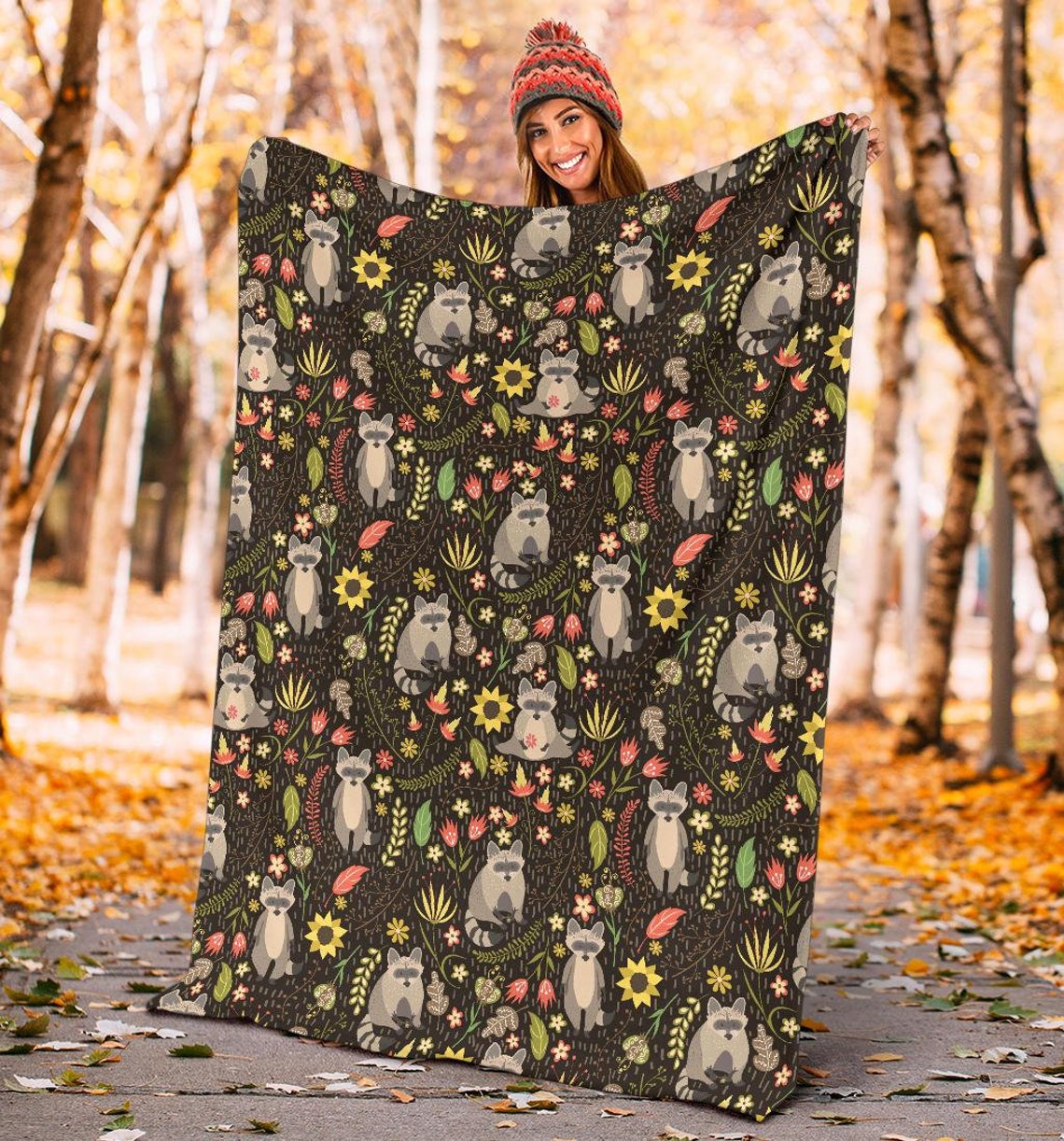 Raccoon Blanket Raccoon Throw Blanket Raccoon Fleece Etsy