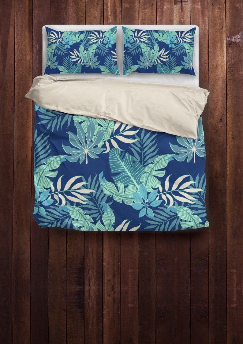 Tropical Leaves Bedding Tropical Leaves Duvet Cover Etsy