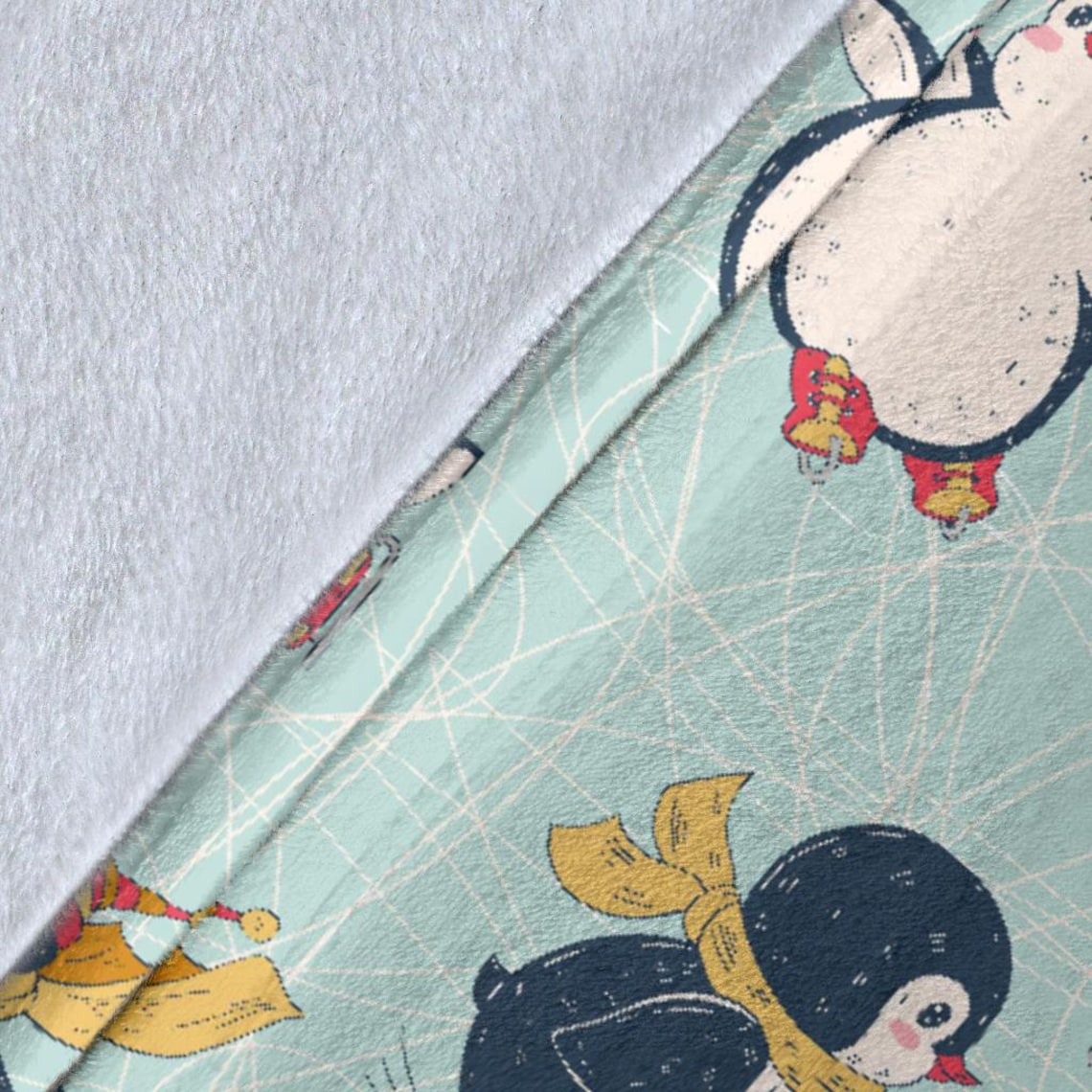 Penguin Blanket Penguin Throw Blanket Penguin Fleece Etsy