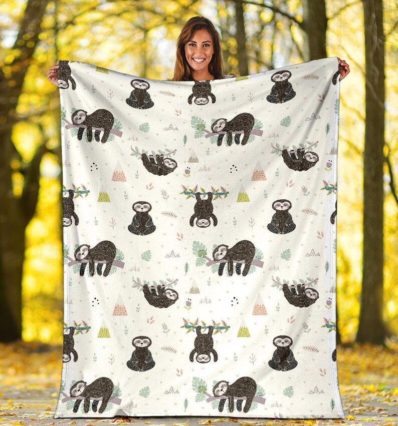 Sloth Blanket Sloth Throw Blanket Sloth Fleece Blanket Etsy