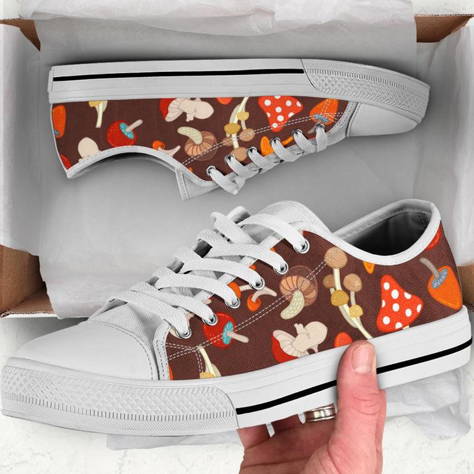 Mushroom Shoes Mushroom Sneakers Mushroom Women Shoes Etsy