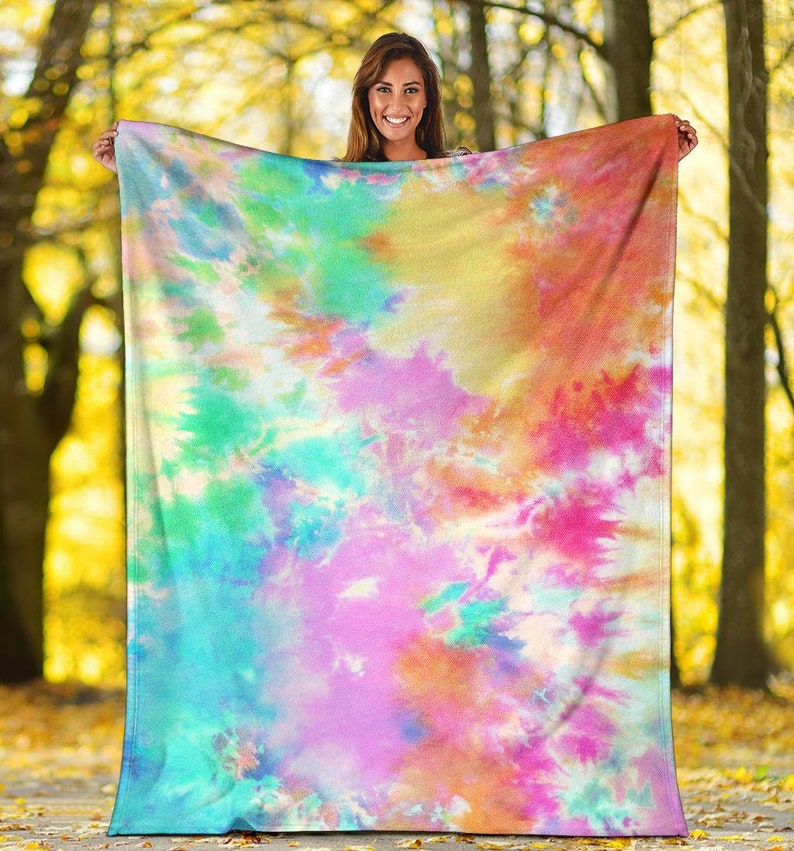 Tie Dye Blanket Tie Dye Throw Blanket Tie Dye Fleece Etsy