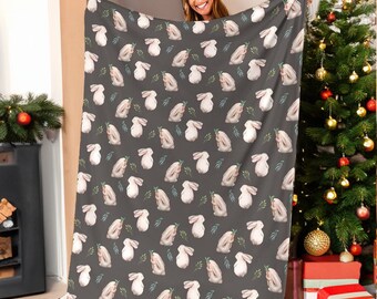 Personalized Rabbit Lover Fleece Blanket: Soft Suede Polyester Throw