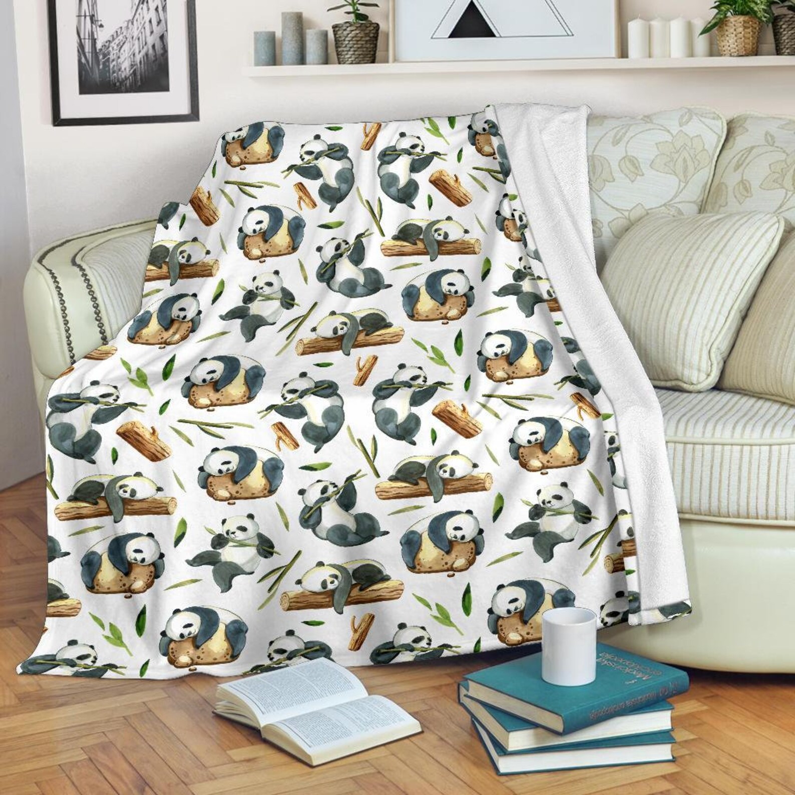 Panda Blanket Panda Throw Blanket Panda Fleece Blanket Etsy