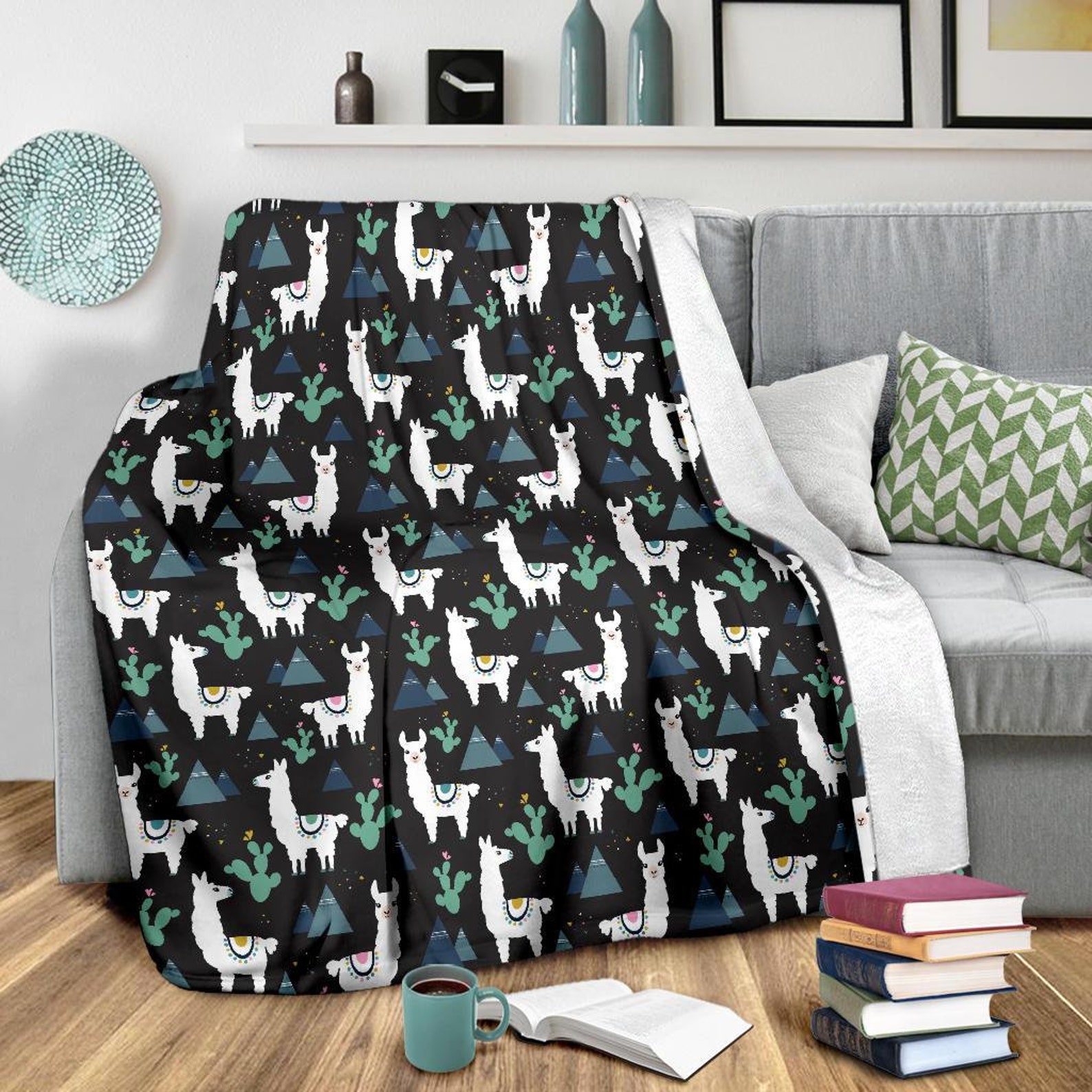 Llama Blanket Llama Throw Blanket Llama Fleece Blanket Etsy