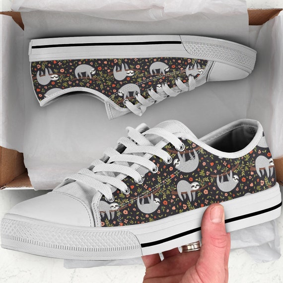 Custom Womens Fashion DIY Image Sloth Animal Top Canvas Sneaker Shoes