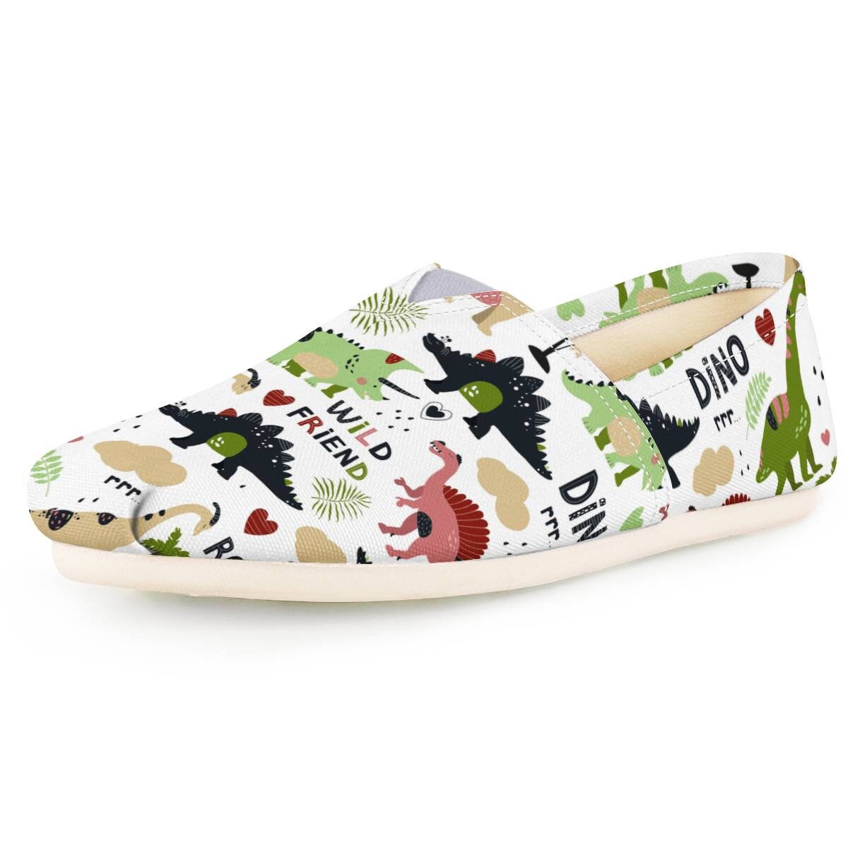 Jurassic Flowery Night - Women's Dinosaur Shoes