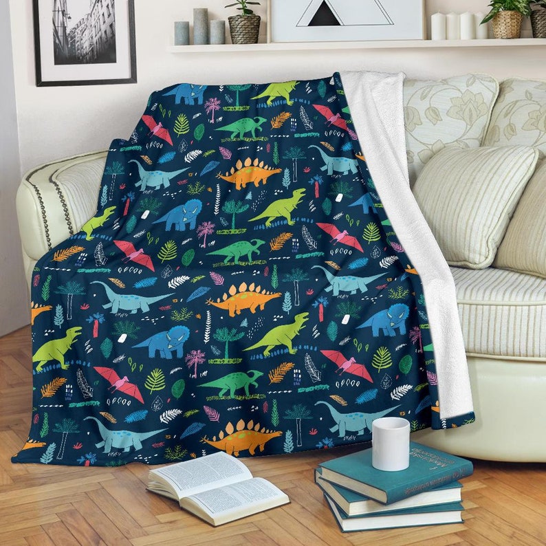 Dinosaur Blanket Dinosaur Throw Blanket Dinosaur Fleece Etsy