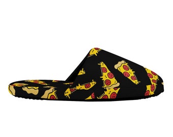 Pizza Slippers: Soft Polyester Anti-slip Sole UK