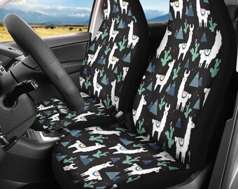 CLOHOMIN Cute Universal Vehicle Front Seat Cover Llamas Cactus Anti-Slip Protect Seats Case CLOHOMIN Cute Universal Vehicle Front Seat Cover Llamas Cactus Anti-Slip Protect Seats Case