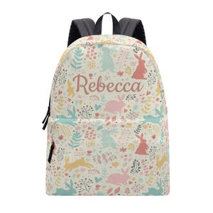 Personalized Rabbit Backpack: Custom Kids School Bag image 2