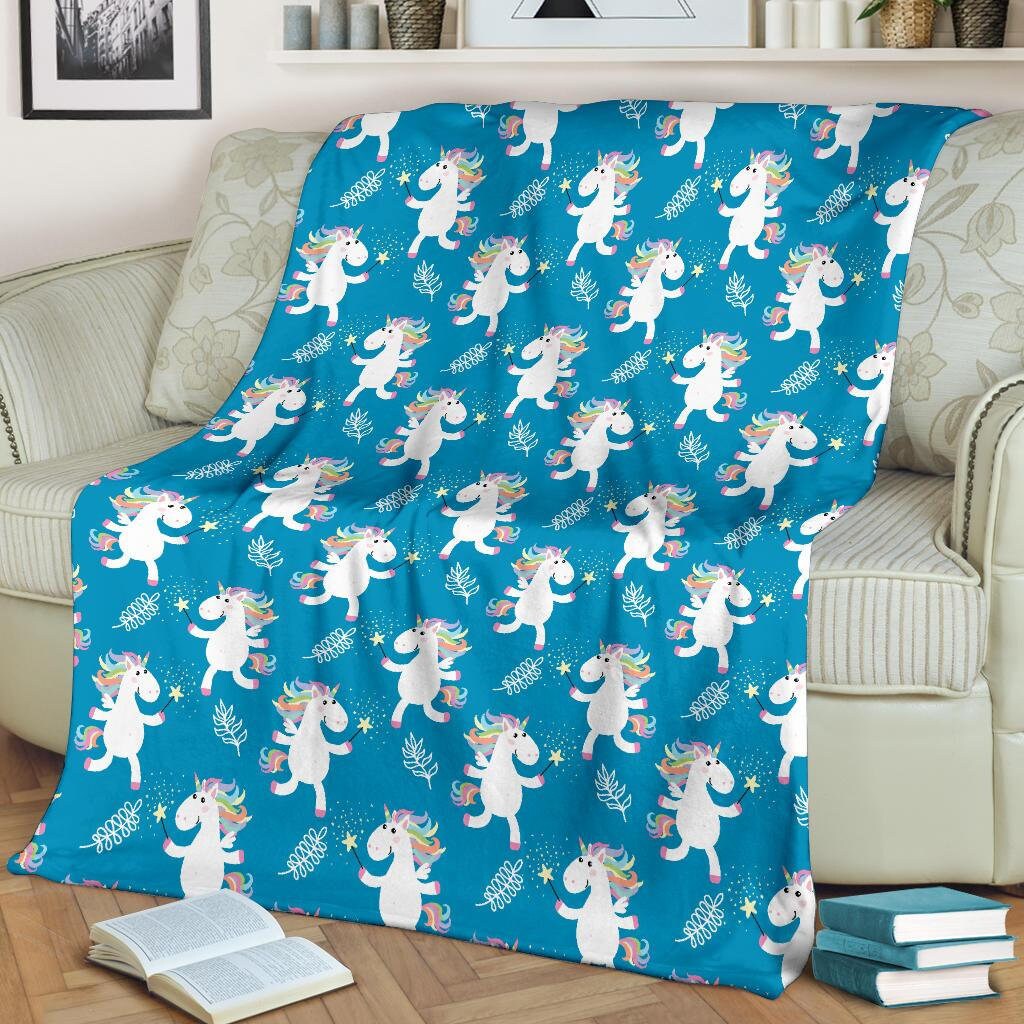 Pattern Print Unicorn Blanket
