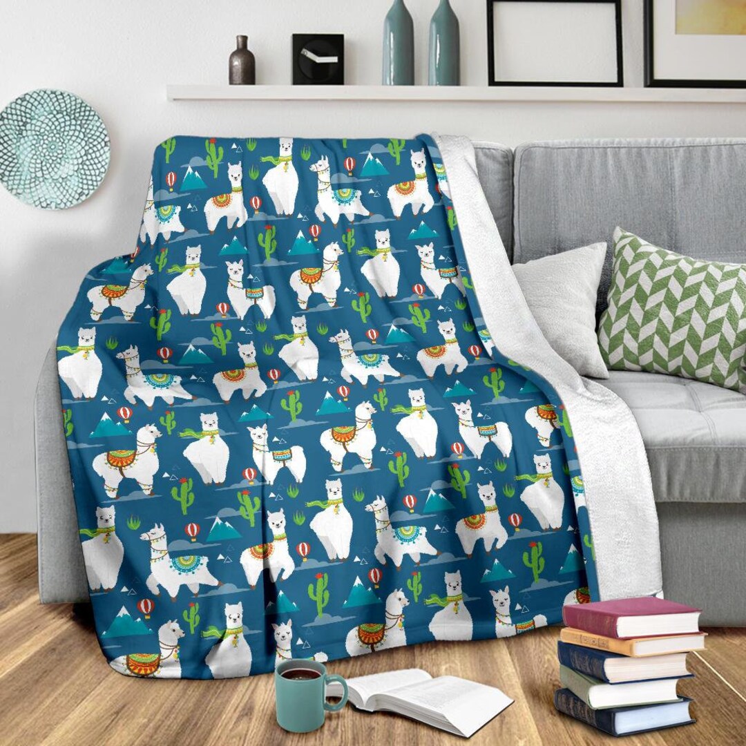 Llama Blanket Llama Throw Blanket Llama Fleece Blanket Etsy