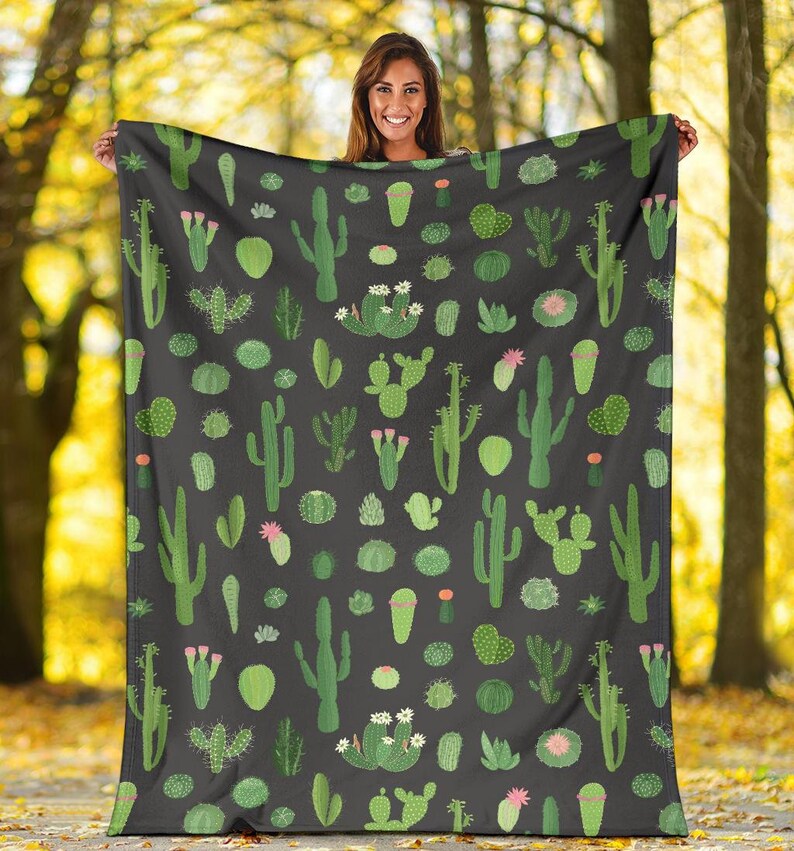 Cactus Blanket Cactus Throw Blanket Cactus Fleece Blanket Etsy