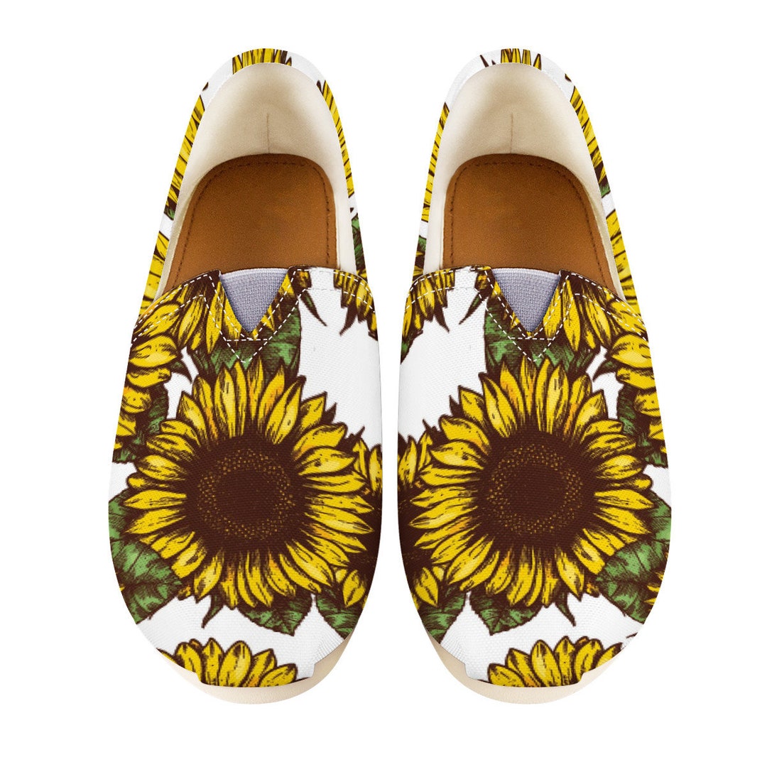 Sunflower Shoes Sunflower Women Shoes Shoes With Sunflower Etsy