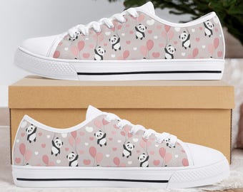 Panda Canvas Sneakers: Panda Lover Shoes