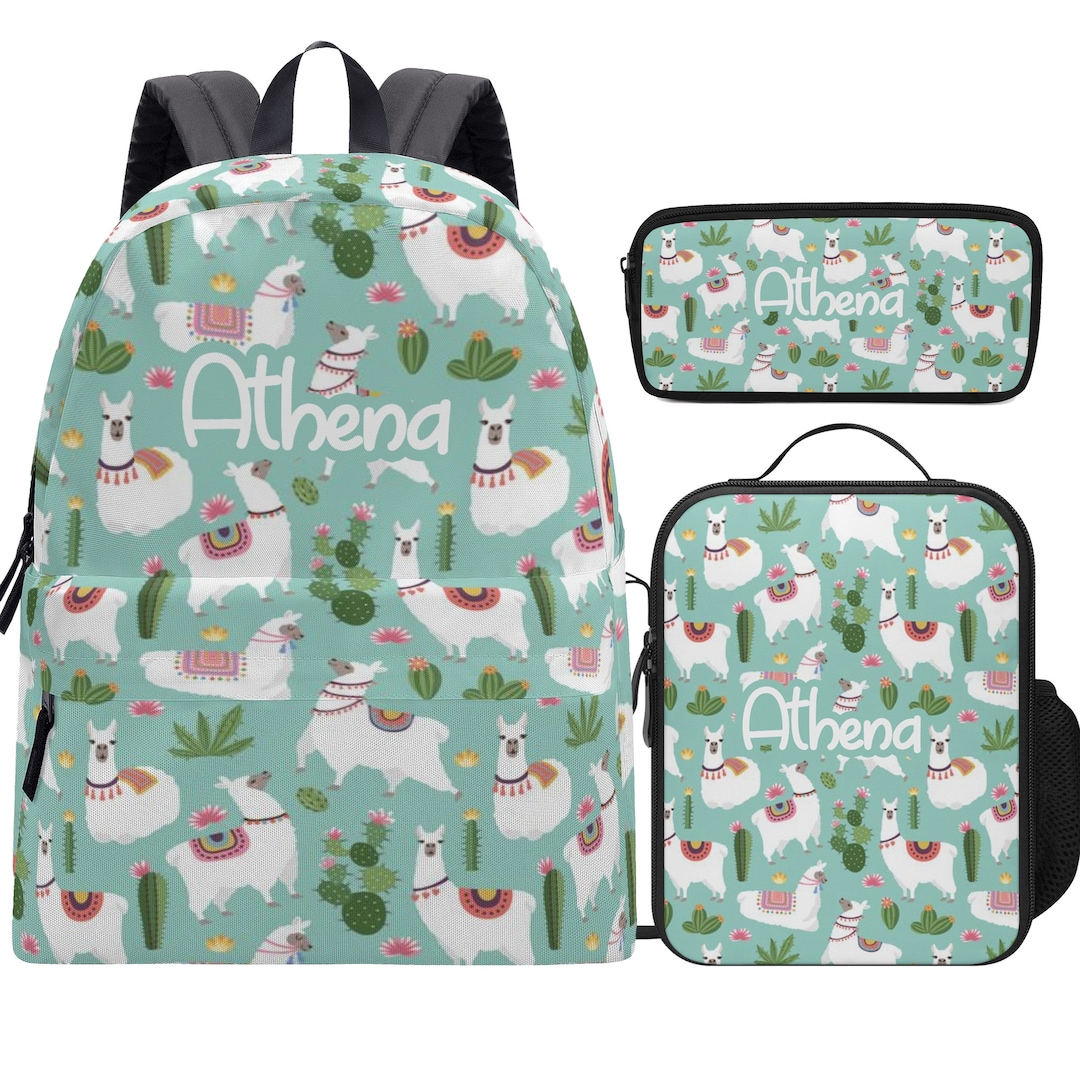 Personalized Llama Backpack Llama Lunch Bag Llama Pencil Etsy