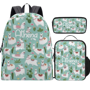 Llama backpack and lunchbox hot sale
