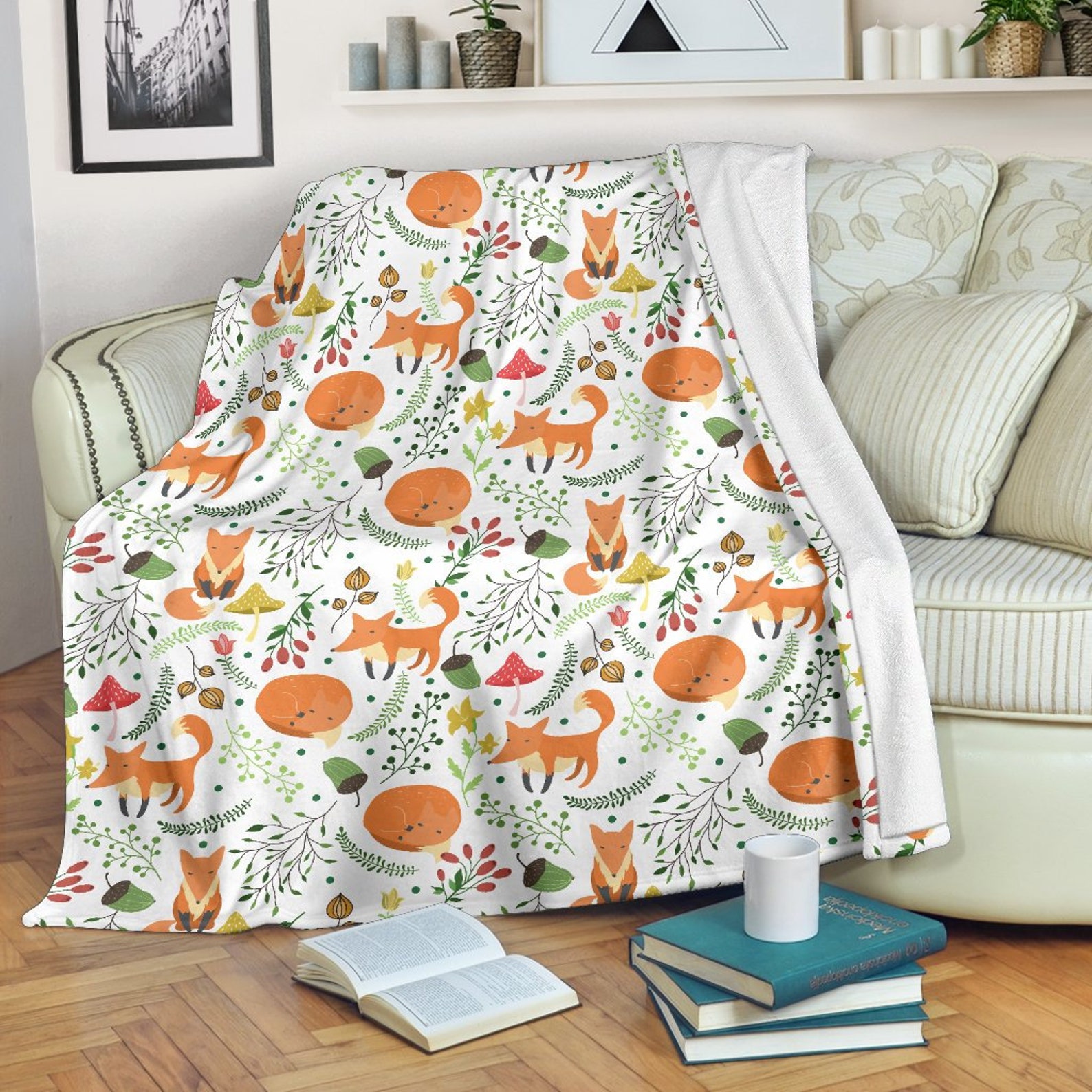Fox Blanket Fox Throw Blanket Fox Fleece Blanket Fox Adult Etsy