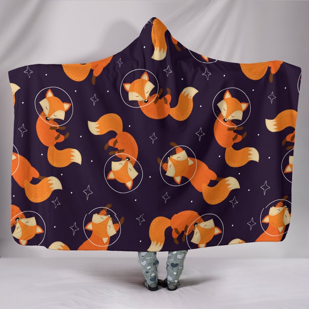 Fox Hooded Blanket Fox Blanket Fox Blanket With Hood Adult Hooded