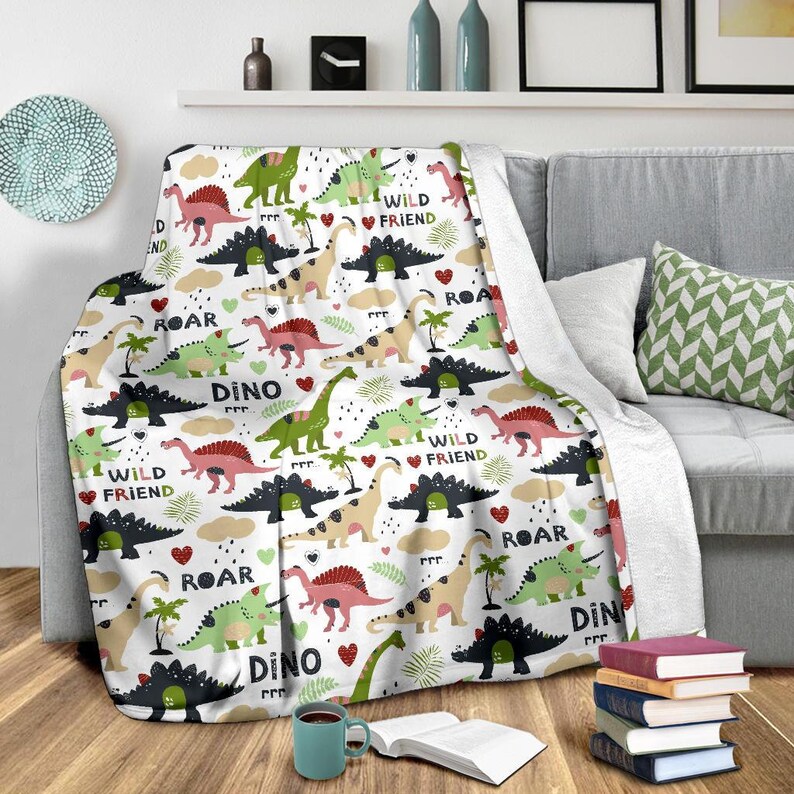 Dinosaur Blanket Dinosaur Throw Blanket Dinosaur Fleece Etsy