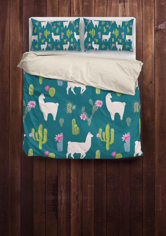Llama Bedding Llama Duvet Cover Llama Lovers Bedding Etsy