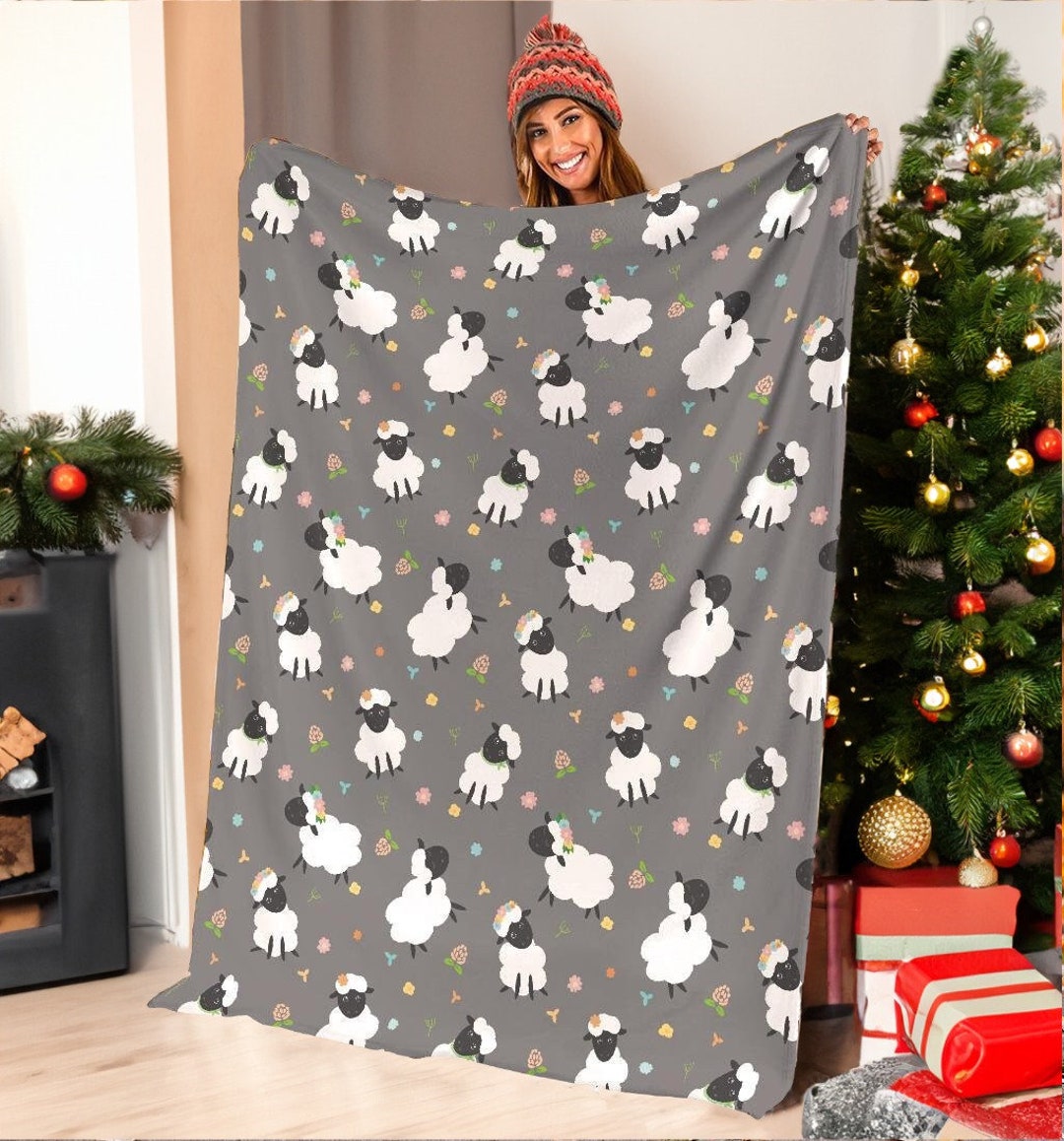 Sheep Blanket Sheep Throw Blanket Sheep Fleece Blanket Etsy