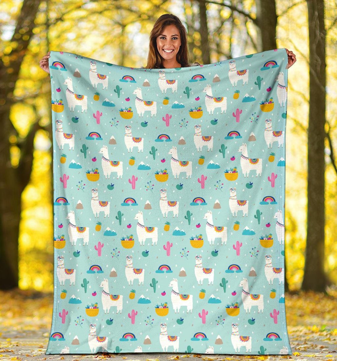Llama Blanket Llama Throw Blanket Llama Fleece Blanket Etsy
