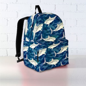 Personalisierter Hai Rucksack | Hai Rucksack Kid | Hai Rucksack Erwachsene | Hai-Liebhaber | Hai Geschenk | Hai