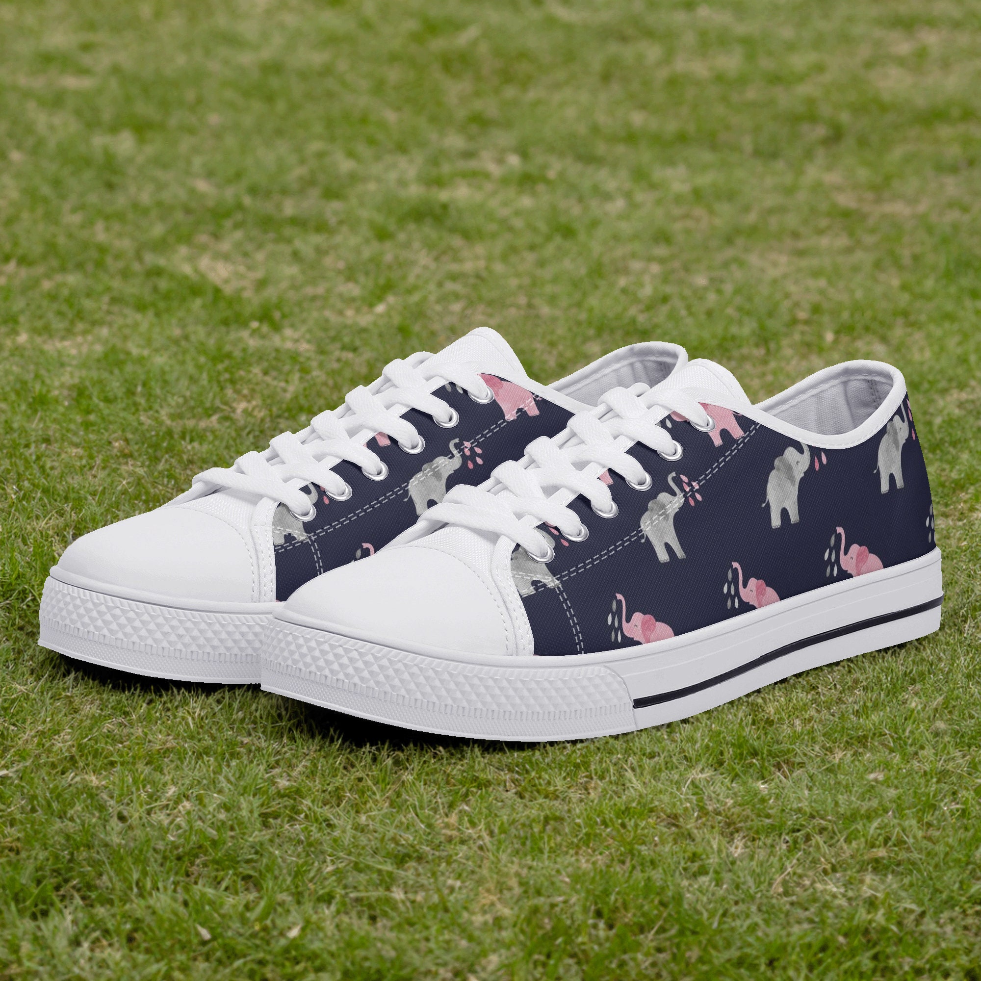 Elephant Sneakers for Women and Kids - Cute Elephant Shoes - Elephant Printed Shoes