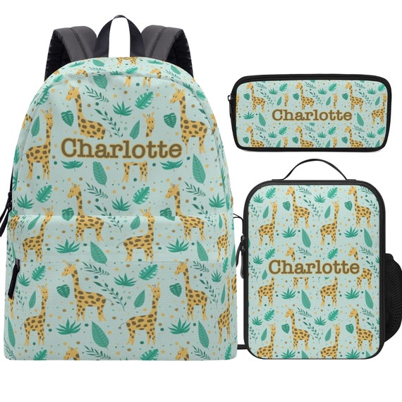Buy Personalized Giraffe Backpack Giraffe Lunch Bag Giraffe Pencil Case Online in India Etsy