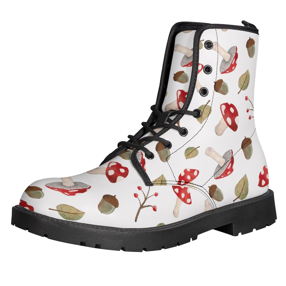 Mushroom Boots Mushroom leather boots Mushroom women boots | Etsy