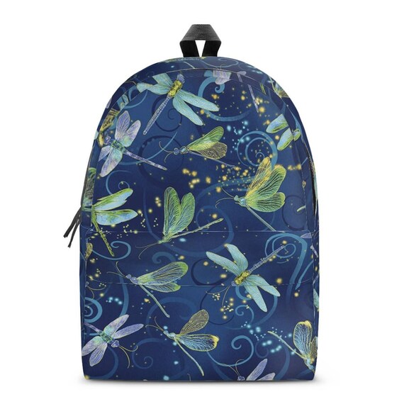 Personalized Dragonfly Backpack – Custom Name Kids School Bag, Nature Insect Rucksack