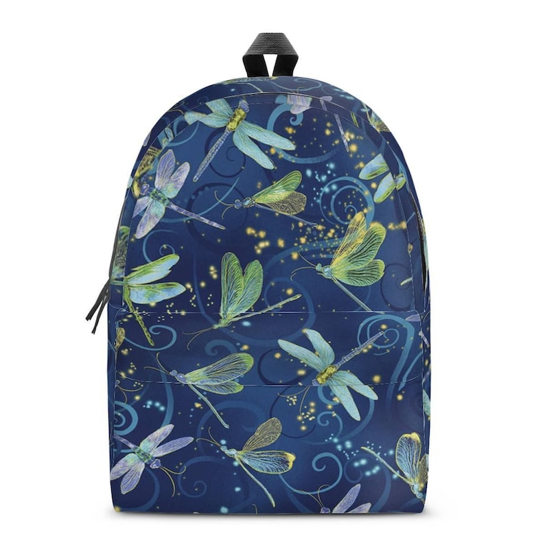 Personalized Dragonfly Backpack – Custom Name Kids School Bag, Nature Insect Rucksack image 1