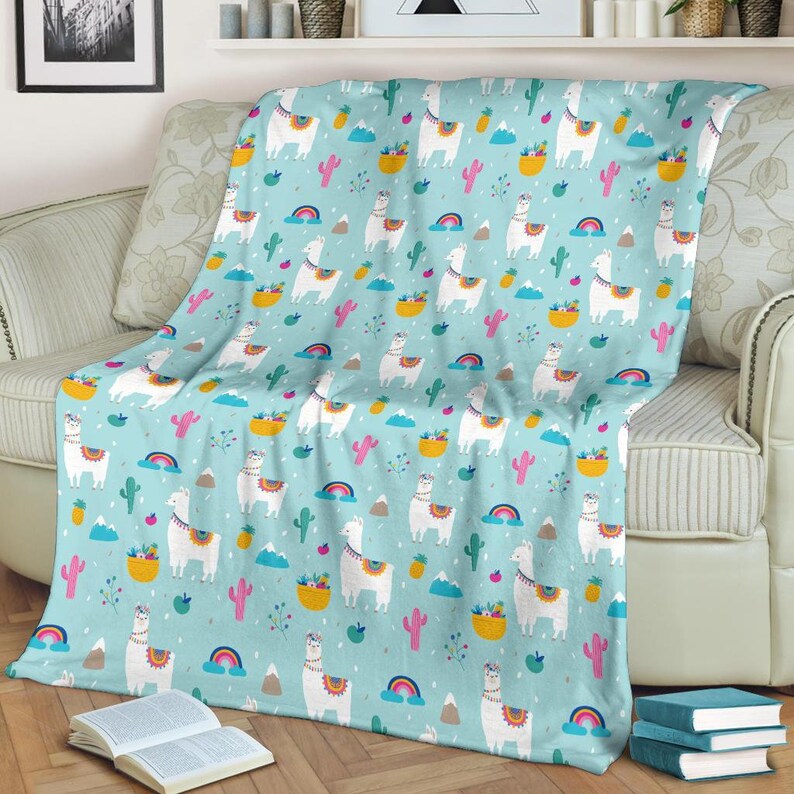 Llama Blanket Llama Throw Blanket Llama Fleece Blanket Etsy