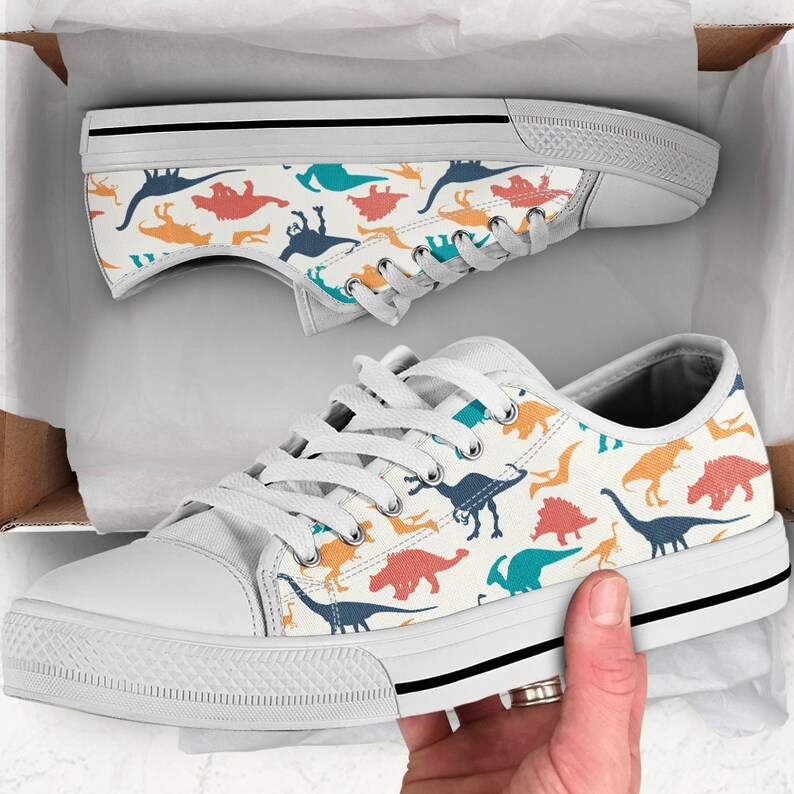 Dinosaur Shoes Dinosaur Sneakers Dinosaur Women Shoes Etsy