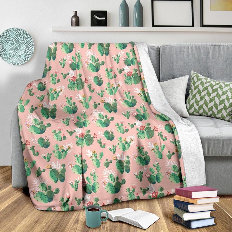 Cactus Blanket Cactus Throw Blanket Cactus Fleece Blanket Etsy