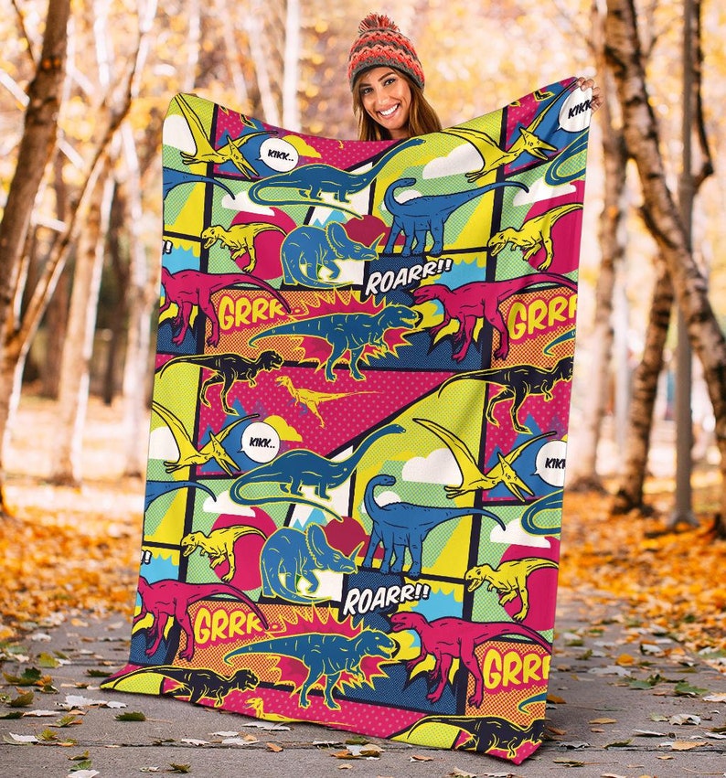 Dinosaur Blanket Dinosaur Throw Blanket Dinosaur Fleece Etsy