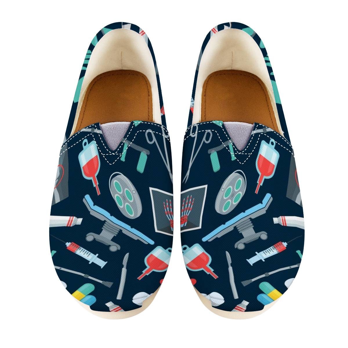 Nurse Shoes Doctor Shoes Shoes With Nurse Pattern Women Etsy