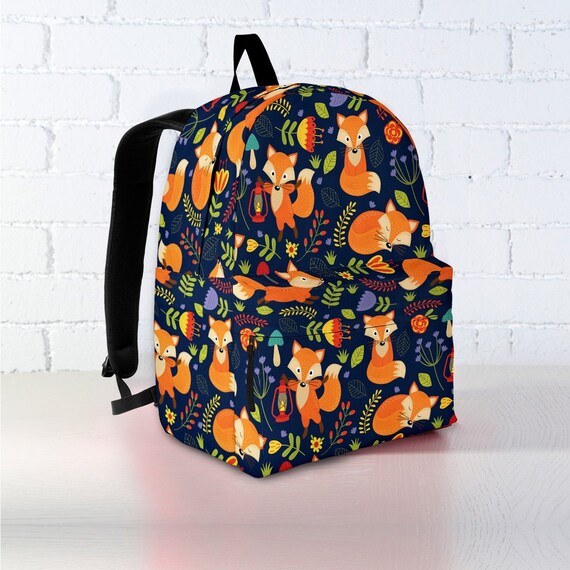 Fox Backpack Backpack Rucksack Backpack Women Canvas Etsy