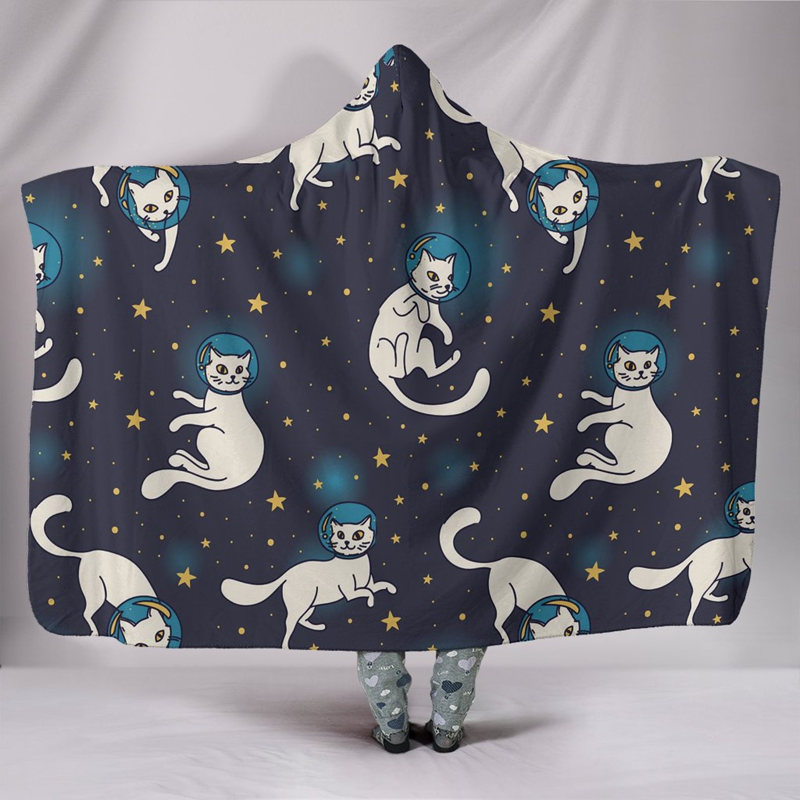 Cat Hooded Blanket Cat Blanket Cat Blanket With Hood Etsy UK