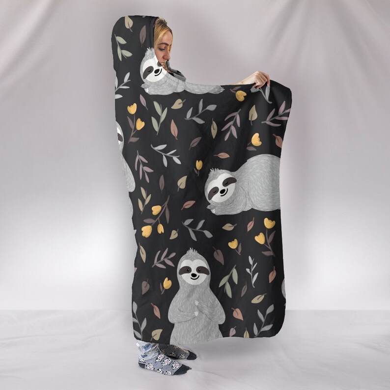 Sloth Hooded Blanket Sloth Blanket Sloth Blanket With Hood Etsy