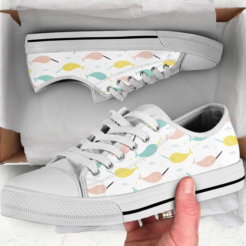 Narwhal Shoes, Narwhal Sneakers, Narwhal Women Shoes, Narwhal Kid Shoes, Narwhal Canvas Shoes image 3