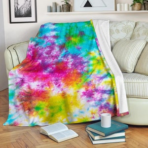 Tie Dye Blanket, Tie Dye Throw Blanket, Tie Dye Fleece Blanket, Tie Dye Adult Blanket, Tie Dye Kid Blanket image 3