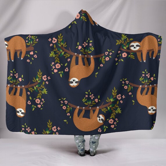 Sloth Hooded Blanket Sloth Blanket Sloth Blanket with Hood Etsy