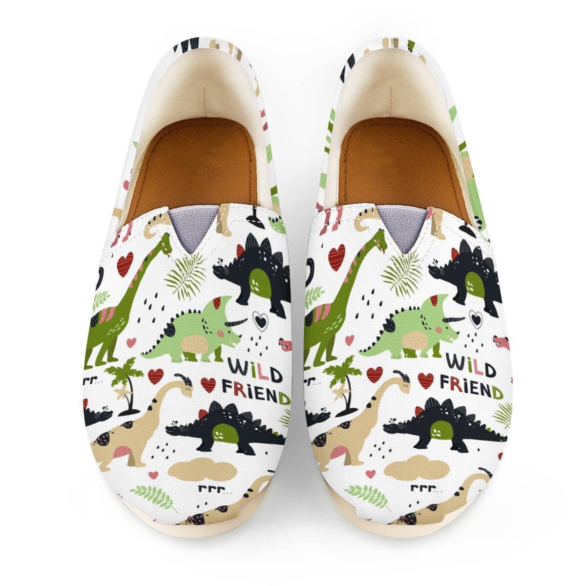 Dino Cartoon Dinosaur Pattern Print Men Women's High Top Shoes